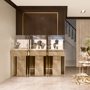 Escaparate de joyería de lujo personalizado, muebles LED para tienda minorista, diseño de interiores, Joyería exclusiva decorativa - Product Image 3