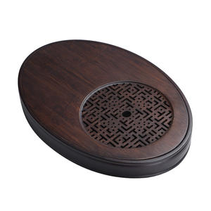 Plateau à thé ovale pour le stockage de l'eau, pour usage domestique, couleur bois de noyer, plateau à thé luxueux et haut de gamme pour le stockage de l'eau - Product Image 4