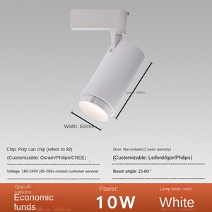 Nuevo enfoque ajustable galería de arte iluminación de pista Led 15-60 grados Zoomable COB Led Track Spot Light - Product Image 5