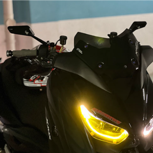 กระจกมองหลังแบบติดตั้งบนมอเตอร์ไซค์  แบบมีสีฟ้าเพชร  ป้องกันแสงสะท้อน  ทำจากอลูมิเนียมอัลลอย สำหรับติดตั้งบนกระบอกเบรกหลักและคลัตช์ - Product Image 3