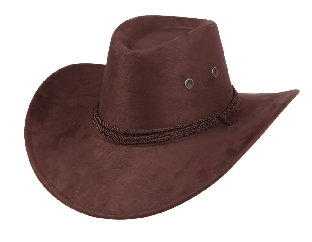 Mens bonito sentiu chapéu ocidental Vintage pesca escalada caminhadas cowboy chapéu Fedora ao ar livre chapéu aba larga com alça