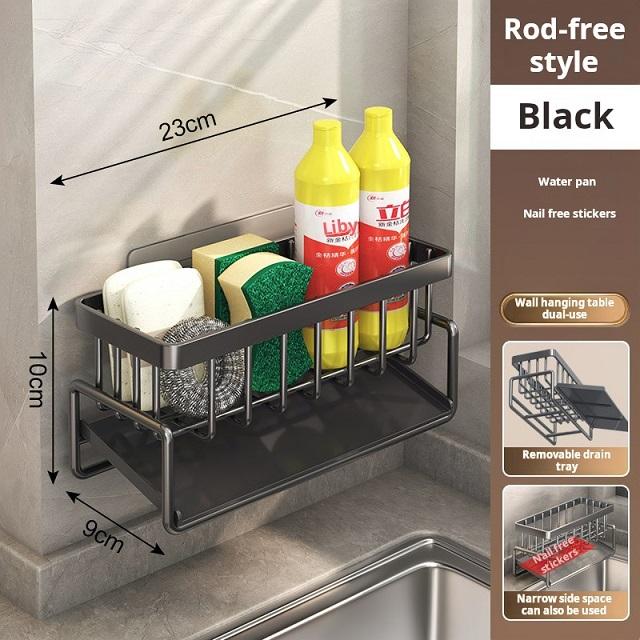 Sponge rack for wall hanging, black