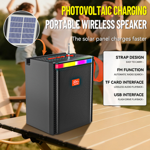 Haut-parleur BT alimenté par Solar avec support de téléphone à lumières RVB et USB/TF Play Factory Direct - Product Image 2