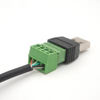 Adaptador USB 2.0 Macho a Hembra Verde con Terminales de Conexión Rápida y Conector Fijo con Tornillos para Carga de Datos de Teléfonos Móviles y Computadoras