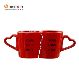 طلبات OEM/ODM طباعة مخصصة على شكل قلب، مجموعة أكواب مزدوجة لهدايا عيد الحب مكونة من كوبين مخصصين للقهوة وأكواب السفر - Product Image 1