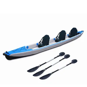 Barca a remi di alta qualità 3 persone pieghevole PVC punto goccia gonfiabile Kayak