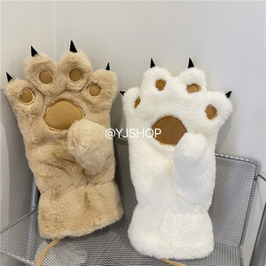 Kedi pençe ve ayı pençe eldiven erkek ve kadın öğrenciler için kışın, kalınlaşmış polar ile, sevimli ve sıcak - Product Image 4