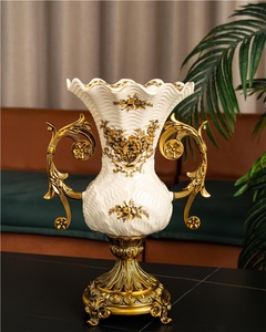 Vase de sol de luxe Offre Spéciale-Pièce de décoration d'arrangement floral en résine rétro - Product Image 1