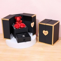 Boîte cadeau double porte en papier recyclable haut de gamme sur mesure XF, vente chaude, pour bijoux et bagues