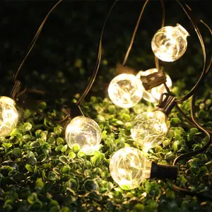 G40 LED şeffaf küresel ampul güneş LED dize ışık açık düğün çelenk ışık su geçirmez