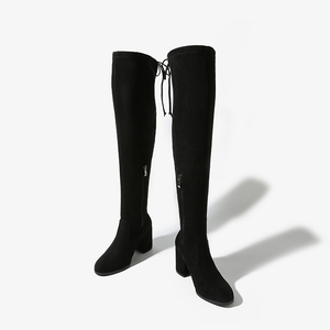 Nouvelles <span class=keywords><strong>bottes</strong></span> d'hiver chaudes en PU à talon épais mi-mollet pour femmes - Product Image 6