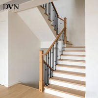 Balustres carrés en fer forgé DVN, faciles à installer, noirs mats, à double nœud, pour escaliers métalliques