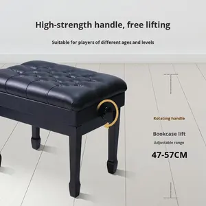Taburete de Piano Ajustable de Madera Maciza para <span class=keywords><strong>Casio</strong></span>, para Uso Individual o Doble, Taburete de Piano Digital, Silla Ajustable para Niños, Universal para Guzheng - Product Image 4