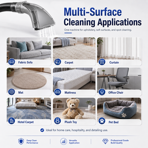 1200W Upholstery <b>Cleaner</b> Machine 13KPa Carpet <b>Cleaner</b> Hot Water Steam Spot <b>Cleaner</b> Sofa Cleaning Machine OEM Factory Supply - Product Image 2