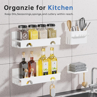 Paquete de 4 estantes de acero para montar en la pared, soporte para jabón, accesorios de baño, kit de estantes de esquina para ducha