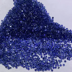 Safira de pedras de safira, sapphire azul e redonda, tamanho completo 0.8-1.9mm, para joias