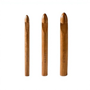HASAN CRAFT HC-0001 Smooth Handcrafted Eco-Friendly Wooden Crochet Hook Angel Design Straight Shape for Hand <b>Sewing</b> - Product Image 1