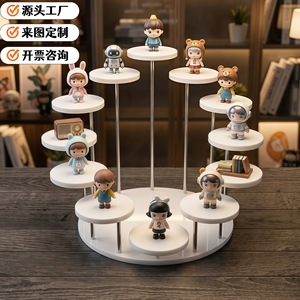 Acrylic Display <b>Stand</b> 6mm Thickened Aluminium Rod Modern Wall-Mounted Multi-Layer Display for Jewelry Figurines Collectibles - Product Image 4