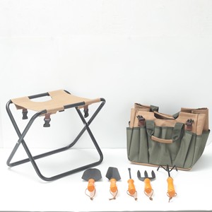Gardening Tool Set 5 Pieces Stainless Steel Shovel Fork Rake Canvas Bag For Outdoor Garden Use - Product Image 1