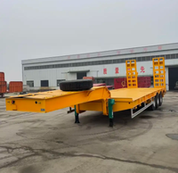 Semi-remorque surbaissée en acier robuste personnalisable, certifiée Chine, prix usine, capacité de charge 30-100T, 2/3/4 essieux