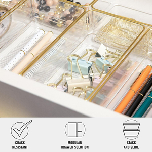 Wholesale Price Rectangle Clear PET <b>Plastic</b> Storage Containers <b>Box</b> 6-10L Capacity Desktop Organizer Drawer Set - Product Image 3