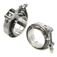 Colliers de serrage en V pour silencieux d'échappement en acier inoxydable, kit de colliers de serrage en V à dégagement rapide de 2,5 pouces et kits de brides mâles et femelles