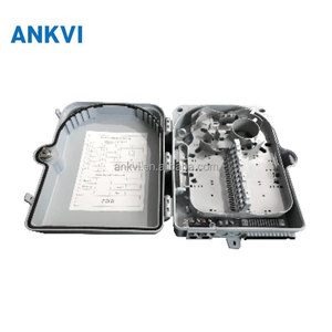 กล่องกระจายไฟเบอร์ออปติก 24 พอร์ต FQX-009 สีเทา IP65 สำหรับติดผนังภายนอกอาคาร ABS FTTH - Product Image 1