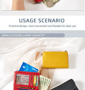 Portefeuille pour femmes <span class=keywords><strong>de</strong></span> style coréen, best-seller, motif litchi, cuir, fermoir magnétique, grande capacité, <span class=keywords><strong>porte</strong></span>-<span class=keywords><strong>monnaie</strong></span> à fermeture éclair - Product Image 5