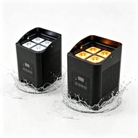 Projecteur LED PAR 4x20W 6-en-1 RGBWA+UV rechargeable sur batterie, étanche IP65, DMX sans fil, 16,7 millions de couleurs pour scène et mariage