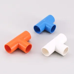 20mm 25mm Color Pvc Electrical Thick Thin Wall Conduit Equal Tee Fitting Pvc Pipe Y Tee For Cable Pipes