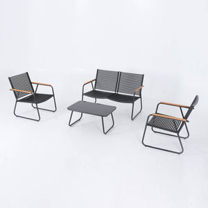 Ensemble <span class=keywords><strong>de</strong></span> <span class=keywords><strong>salon</strong></span> d'extérieur en acier avec chaises et canapé pour patio, <span class=keywords><strong>balcon</strong></span>, cour, bord <span class=keywords><strong>de</strong></span> piscine, jardin - Ensemble <span class=keywords><strong>de</strong></span> meubles <span class=keywords><strong>de</strong></span> patio - Product Image 3