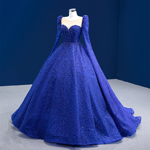 Robe de bal longue Jancember Rsm67561 à manches longues, en tulle, style princesse, pour soirée - Product Image 3