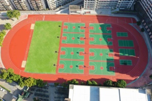 Carpeta de poliuretano duradera certificada por INOLP IAAF, suelo deportivo, pista de correr híbrida sintética, materiales atléticos para estadios - Product Image 4