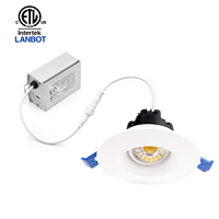 Lanbot ETL 3" 9W LED Spot encastré orientable et dimmable avec boîtier de jonction pour projets de rénovation