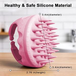 Women's Round <b>Scalp</b> Scrubber Hairbrush with Cushioned Silicone Bristles ABS Handle Custom Logo Hair Growth Exfoliator Vent <b>Brush</b> - Product Image 5