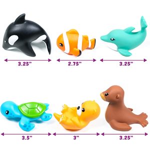 Jouets de bain écologiques sans trous, conçus pour garder l'humidité à l'extérieur, doux, compressibles et flottants, faciles à saisir, ensemble de jouets de bain pour bébés et tout-petits - Product Image 6