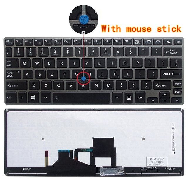 New US Layout Full Size Laptop Keyboard with LED Backlit for Portege Z30/Z30T/Z30-A/Z30T-A/Z30-B PS/2 Interface