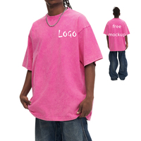 Kaos Pria 230gsm Katun Acid Wash Custom DTG Oversized Streetwear Vintage Distressed Drop Shoulder