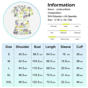 Uniformes Médicos VIAOLI Elásticos para Enfermería, Blusas con Estampado Diario/Festivo, Twill con Spandex/Poliéster, Manga Corta, Venta al por Mayor para Salones Médicos - Product Image 5