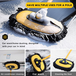Adjustable Long Handle Chenille Velvet Car Wash <b>Brush</b> Multi-Angle Rotating Soft Plastic Cleaning for Car Detail Wheel Cleaning - Product Image 5