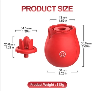 Mainan jilat Oral yang baik stimulasi khusus untuk wanita Vibrator bentuk mawar pemijat puting klitoris - Product Image 3