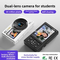 Appareil photo numérique HD 5K à double écran pour étudiants, avec fonction beauté et selfie, batterie au lithium et carte TF, idéal pour le commerce transfrontalier.