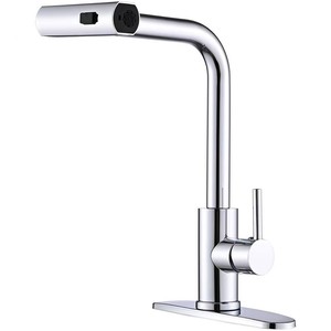 Vòi rửa chén nhà bếp hiện đại hai tay cầm, vòi phun 4 chế độ, vòi trộn nước nóng lạnh cao cấp, vòi chậu rửa một lỗ kéo ra - Product Image 2