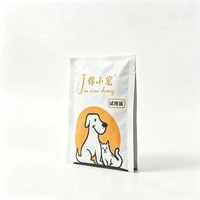 Emballage personnalisé imprimé pour petits sachets d'échantillons de friandises pour animaux de compagnie, avec fermeture à trois côtés et ouverture facile à déchirer