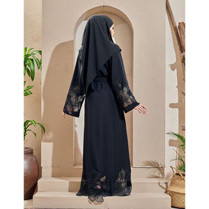 Solide couleur mariage islamique nouvel arrivage, manches cloche, Style le plus populaire, taille libre, <span class=keywords><strong>longue</strong></span> <span class=keywords><strong>robe</strong></span> Kimono Abaya Baju musulman Jubah - Product Image 2