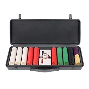 Custom 500 PCS Plastic Poker Chip Set Case Box