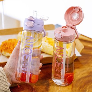 Wholesale Large Capacity 650ml Plastic Water Cup New Portable Outdoor Sports <b>Bottle</b> with <b>Straw</b> Handle for Summer Quality - Product Image 5