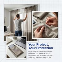 Tissu en maille semi-transparente en cuivre pour blindage EMF RF EMI, idéal pour rideaux, couvre-routeur et projets DIY