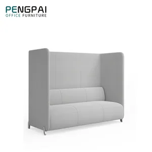 Custom made grey double seat booth sofa library restaurant seating