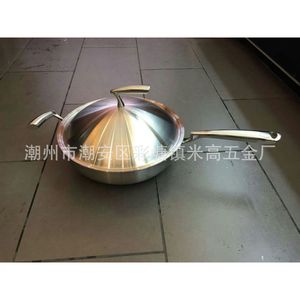 Migao Thickened 304 Stainless Steel Wok 3.0mm Non-Stick Dolphin Shape For Cooking - Product Image 3